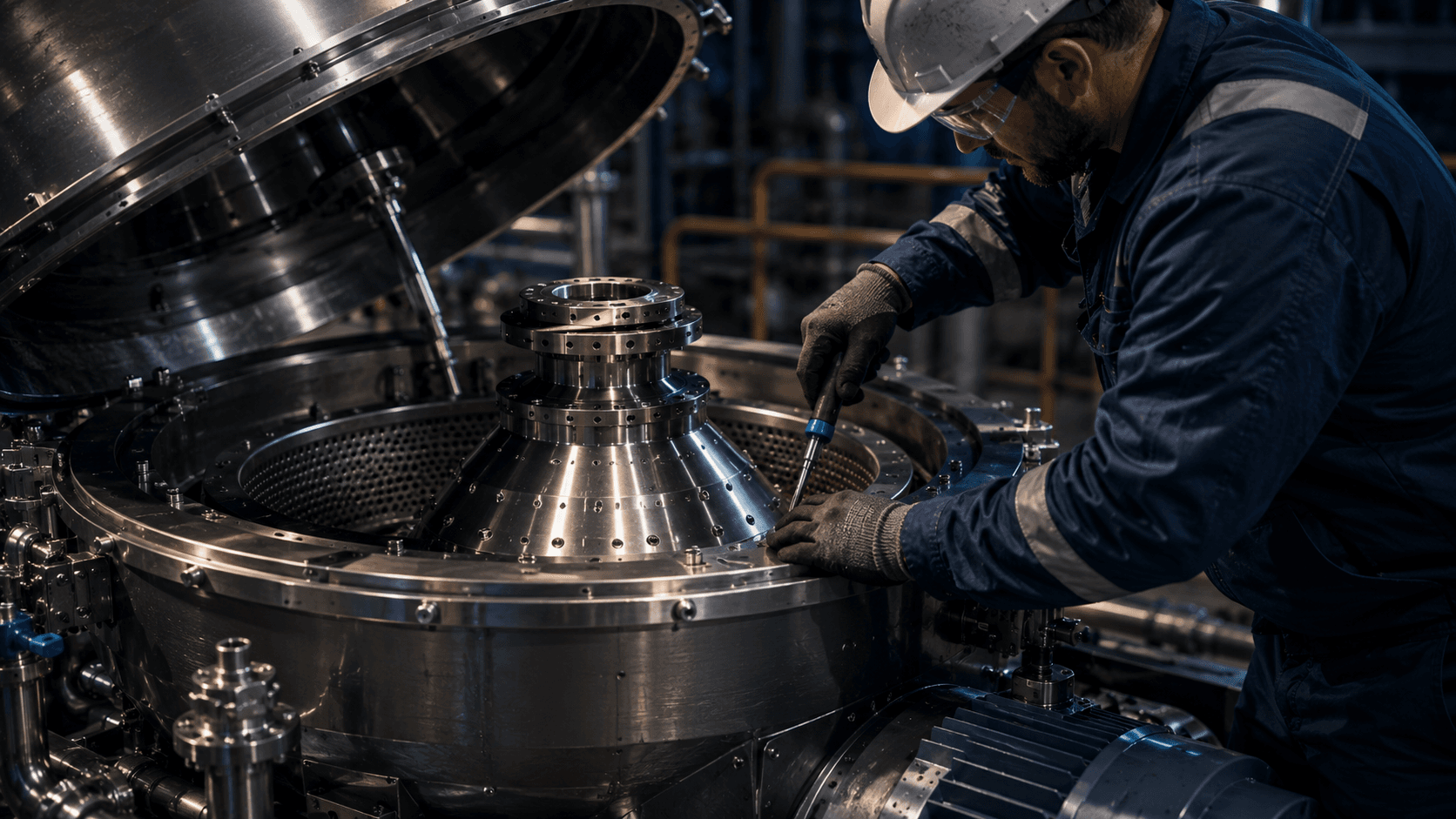 Técnico trabajando en mantenimiento industrial