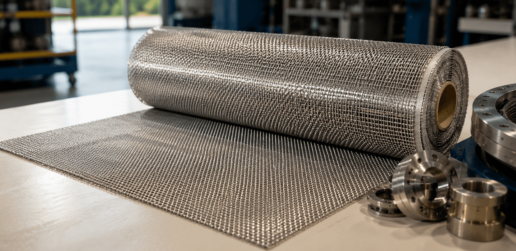 Rollo de malla metálica tejida para cribas vibratorias circulares vibro screens